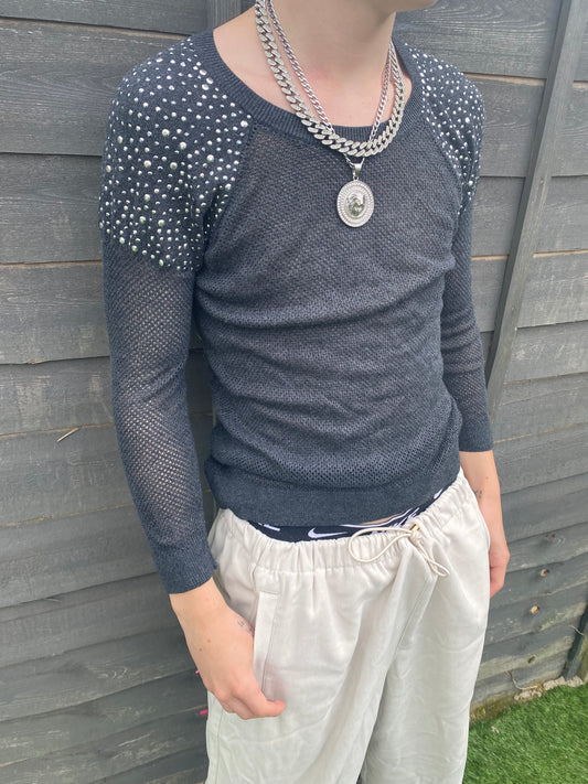 Vintage studded long sleeve